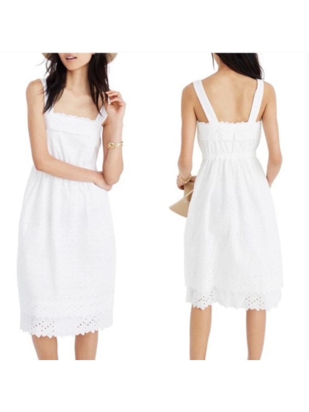 Madewell Tiered White Lace Eyelet